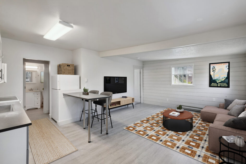 Spacious open kitchen and living room
