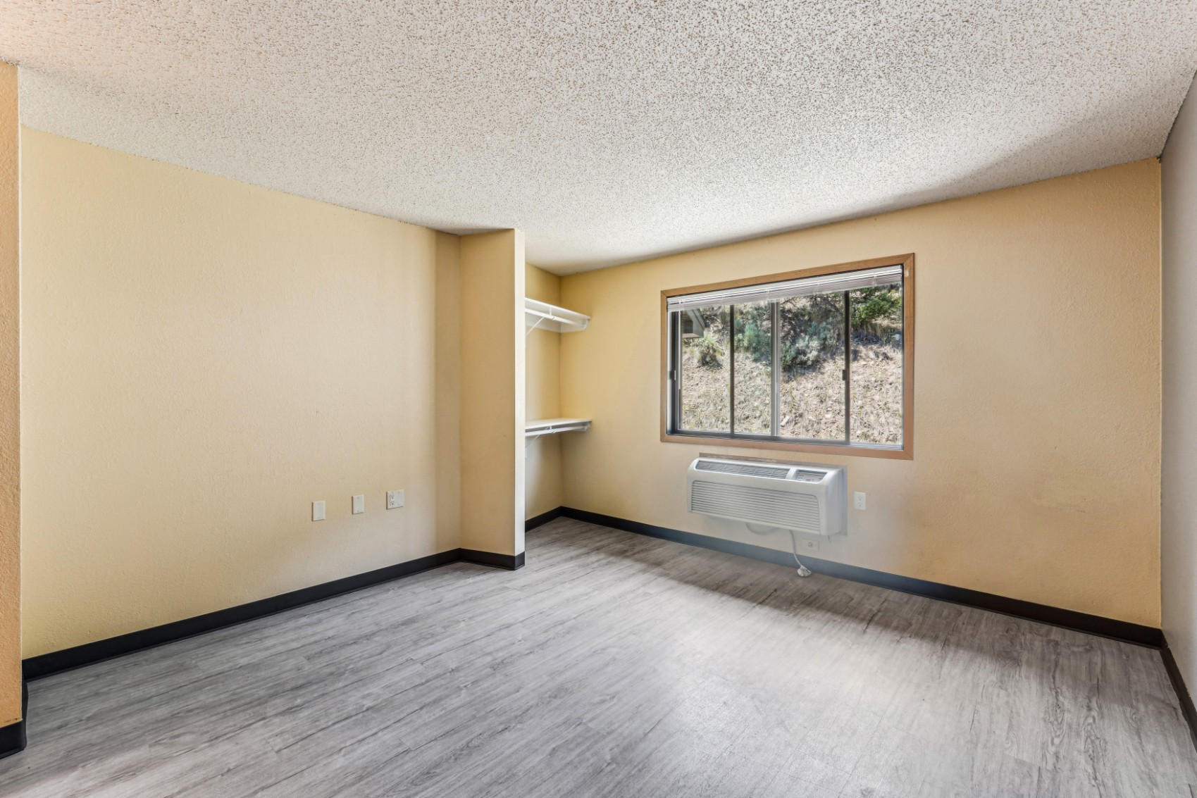 Studio apartment living area at The House