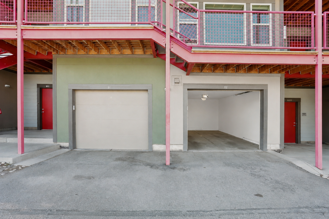 Private garages at Red Table Apartments