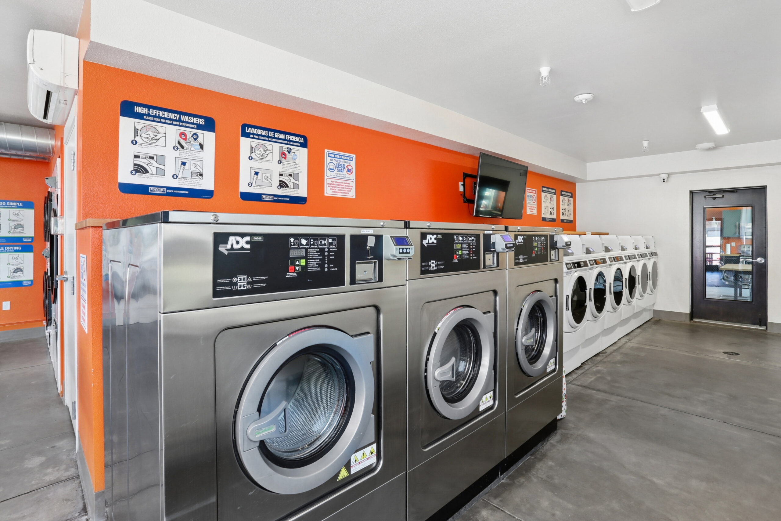On site laundry room with front-load washers