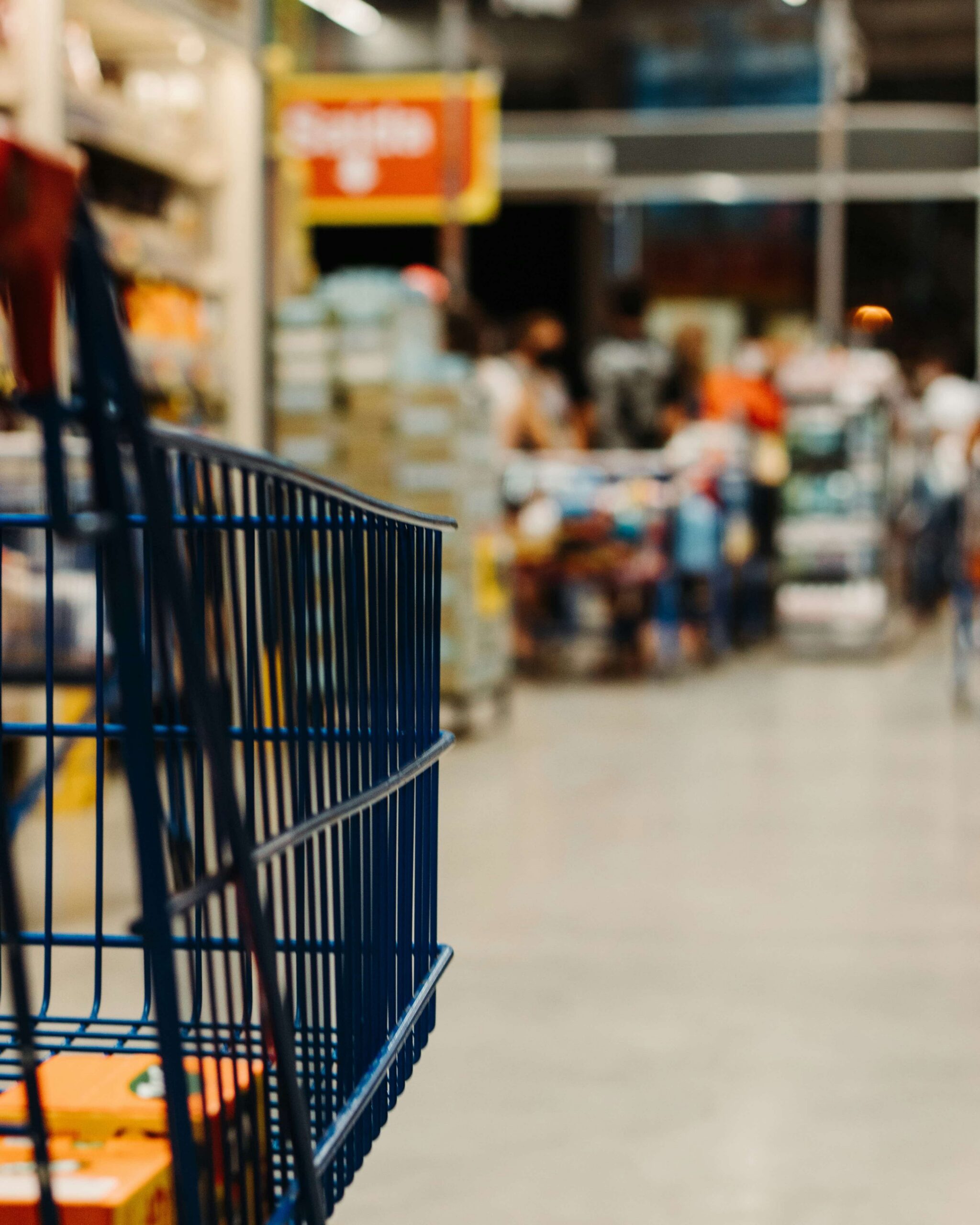 Shopping cart in a grocery store