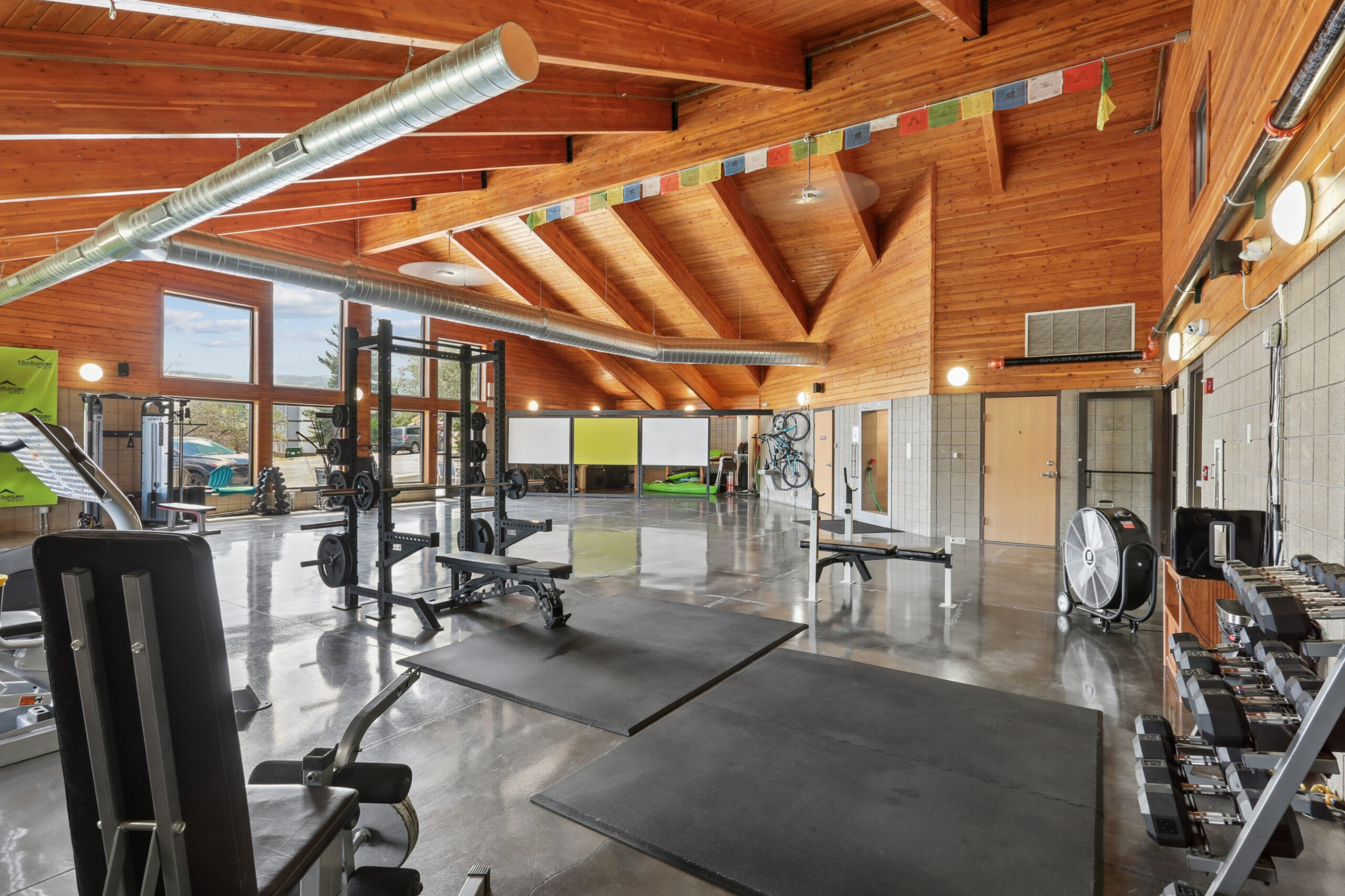 Fitness center with free weights