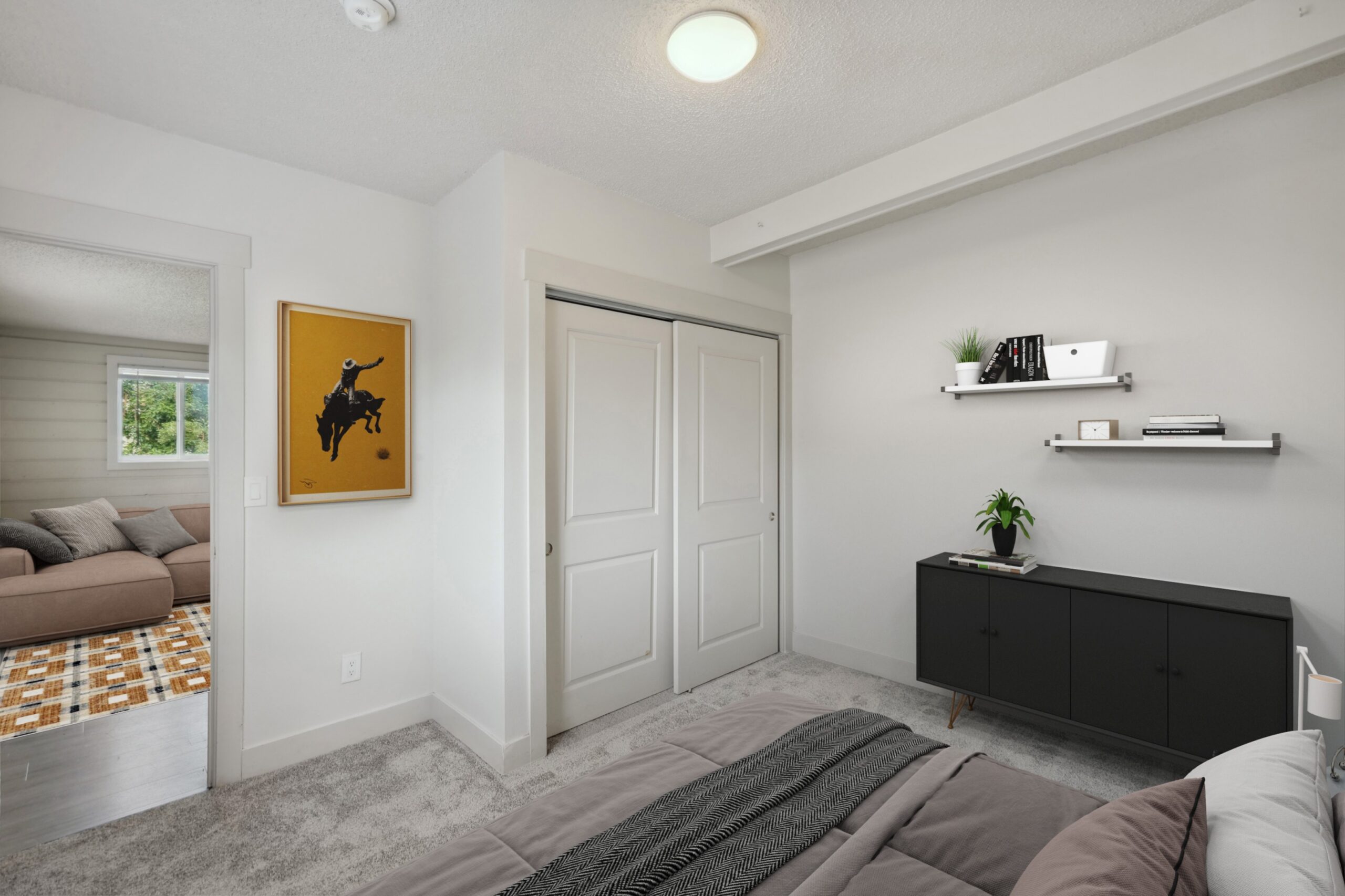 Bedroom with spacious closet at Flats on 2nd